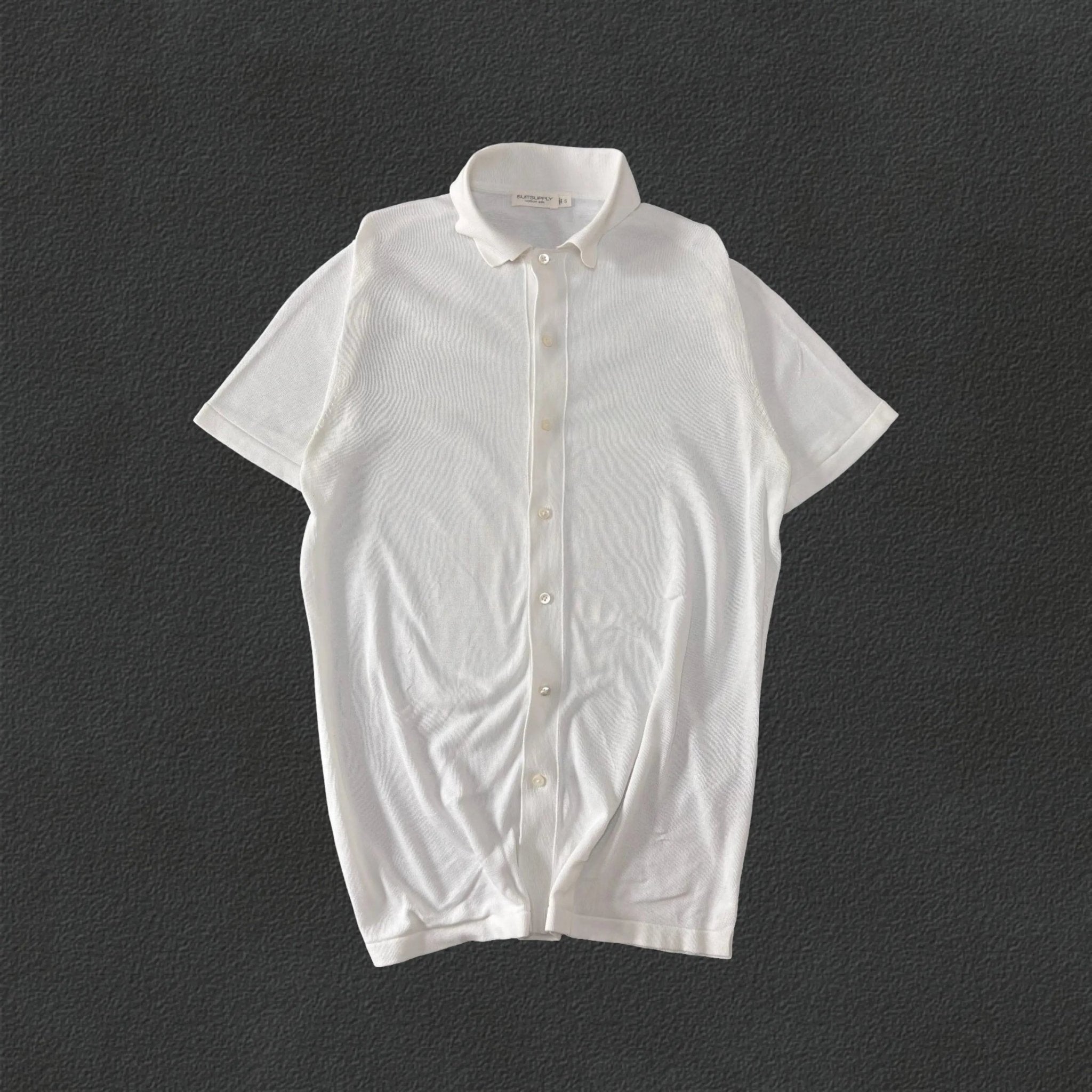 White Suitsupply Polo Shirt - S - Excellent Condition - Revaleur