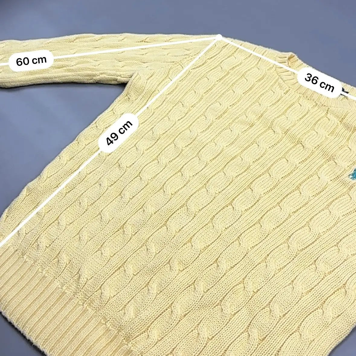 Yellow Cable Knit Ralph Lauren Sweater - S - New, Never Worn - Revaleur