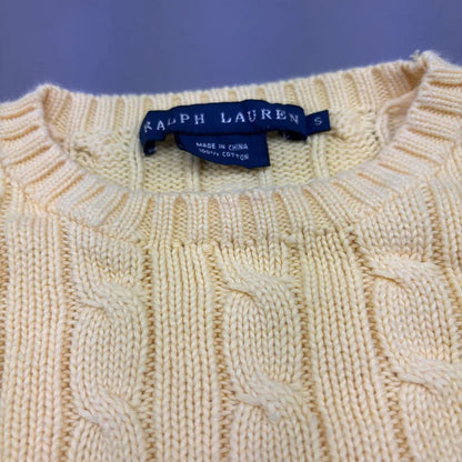 Yellow Cable Knit Ralph Lauren Sweater - S - New, Never Worn - Revaleur