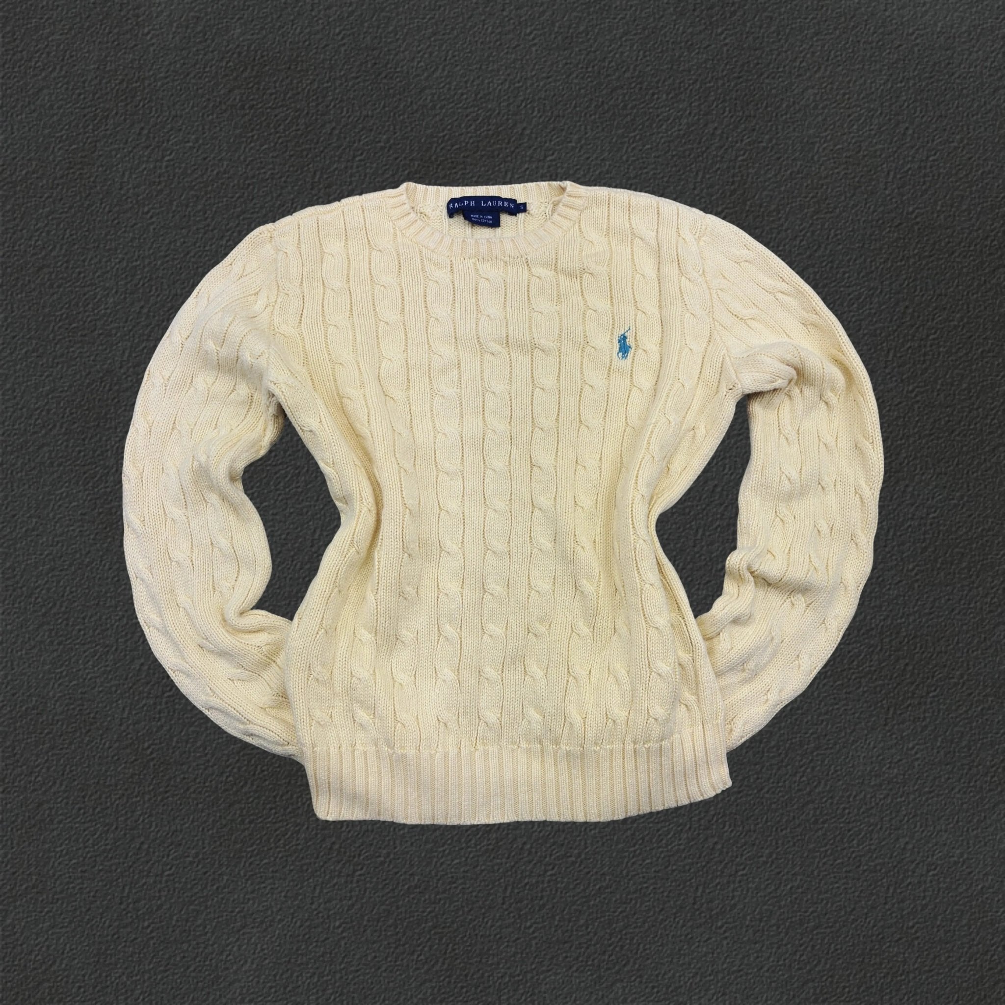 Yellow Cable Knit Ralph Lauren Sweater - S - New, Never Worn - Revaleur