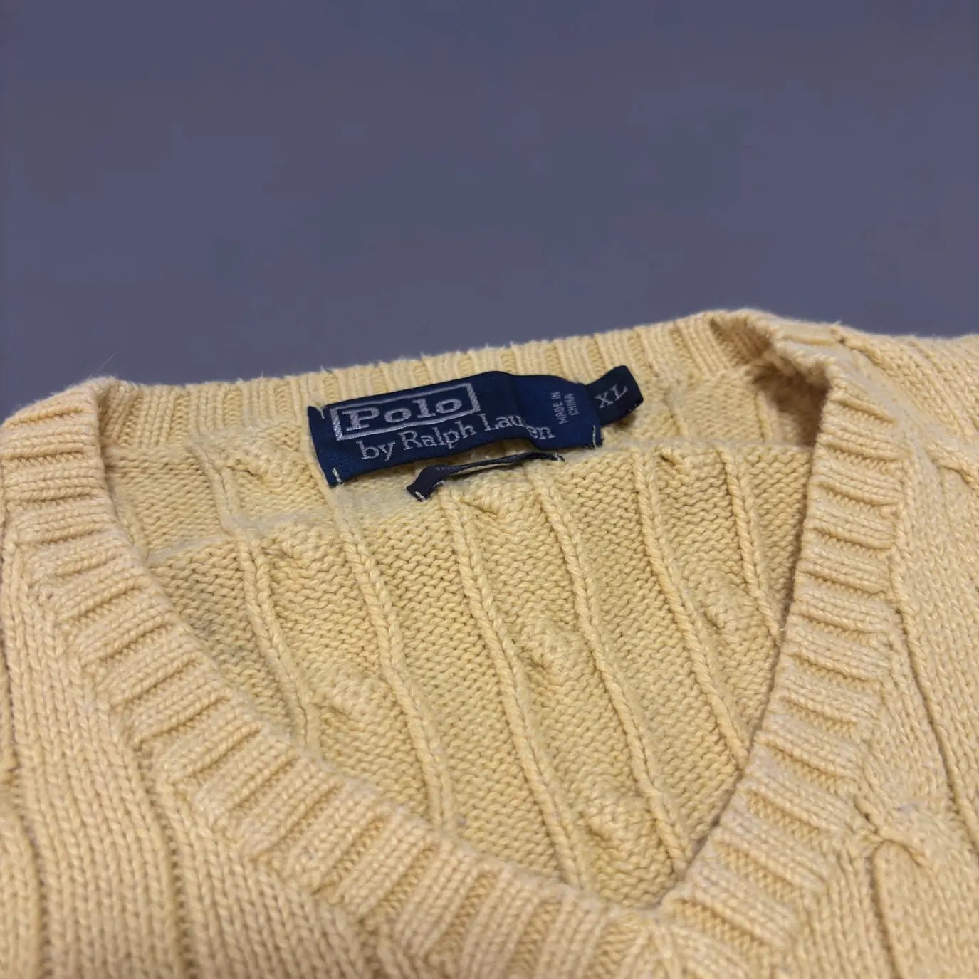 Yellow Ralph Lauren Knitted Sleeveless V - Neck - XL - New, Never Worn - Revaleur