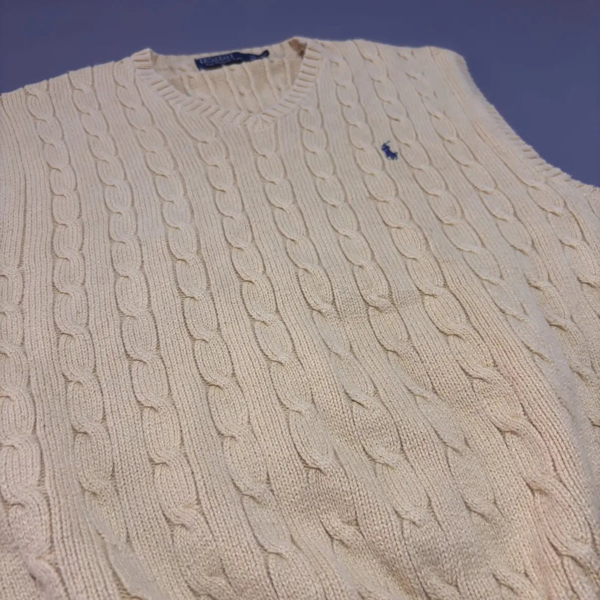 Yellow Ralph Lauren Knitted Sleeveless V - Neck - XL - New, Never Worn - Revaleur