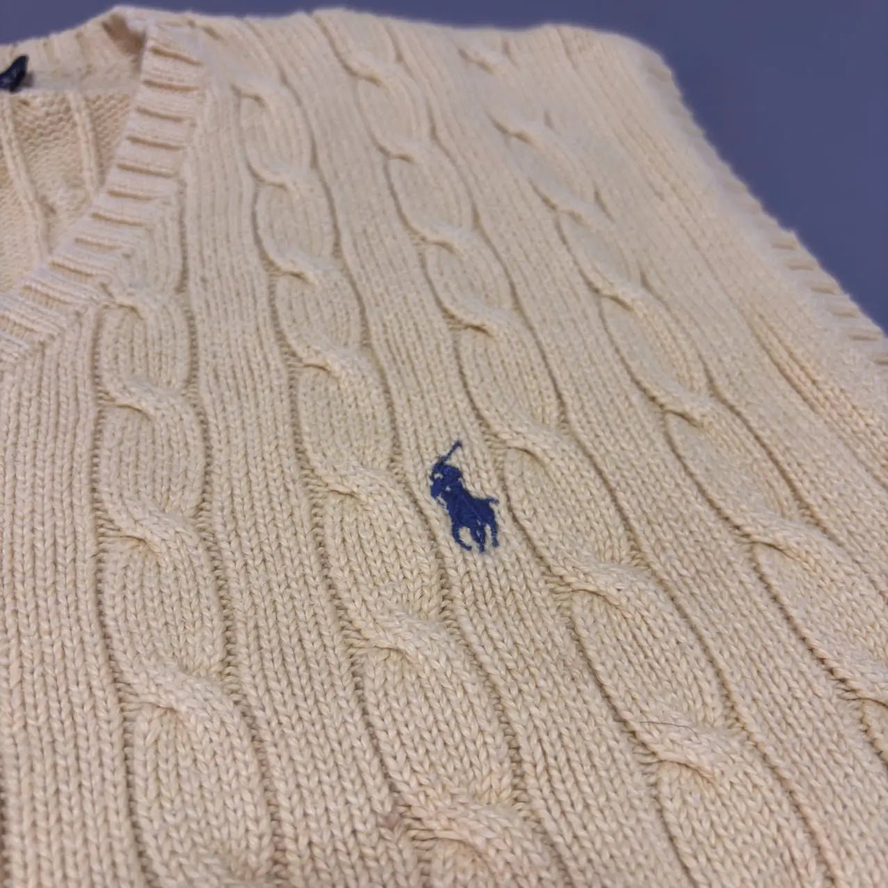 Yellow Ralph Lauren Knitted Sleeveless V - Neck - XL - New, Never Worn - Revaleur