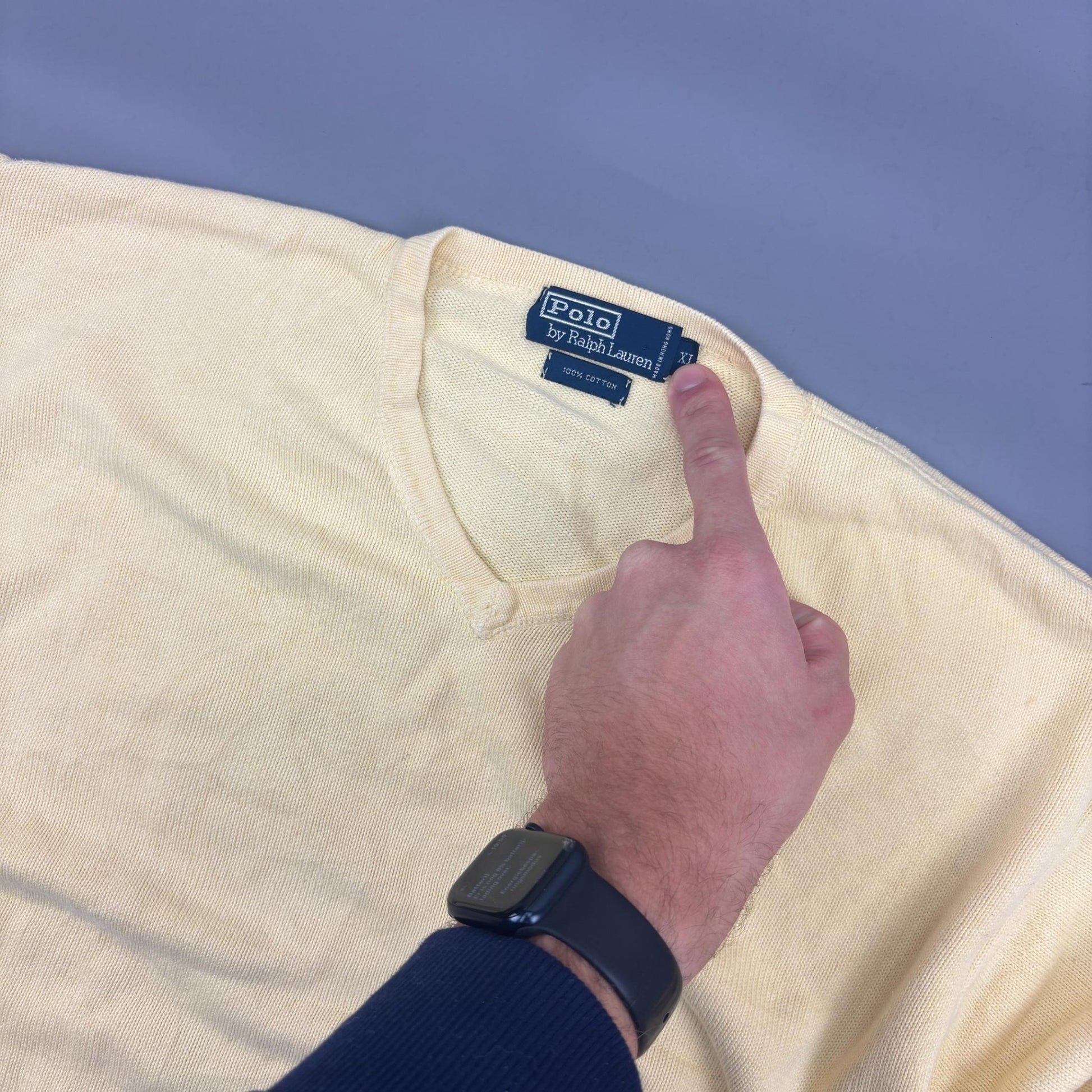 Yellow Ralph Lauren V - neck Sweater - Men XL - Very Good - Revaleur