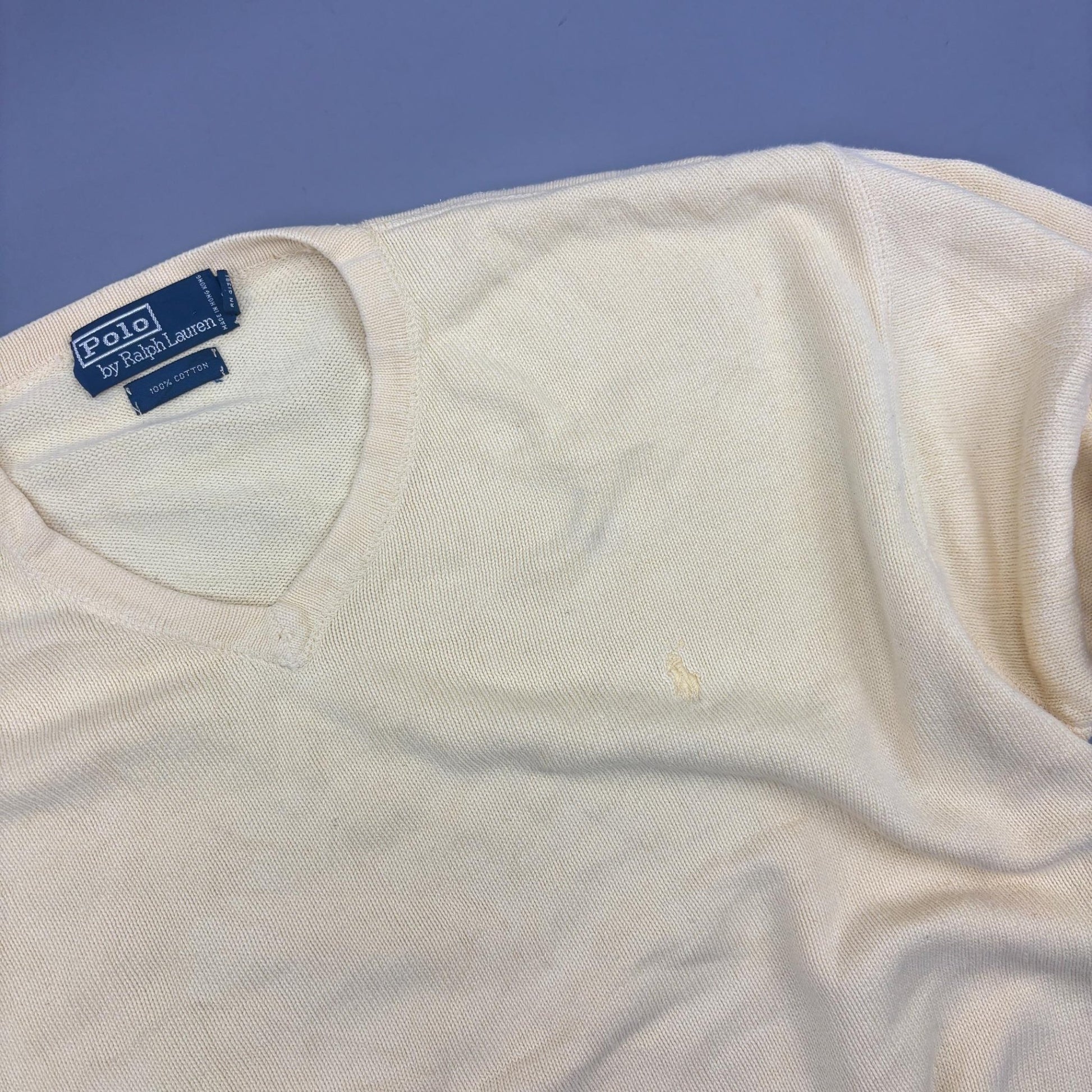 Yellow Ralph Lauren V - neck Sweater - Men XL - Very Good - Revaleur