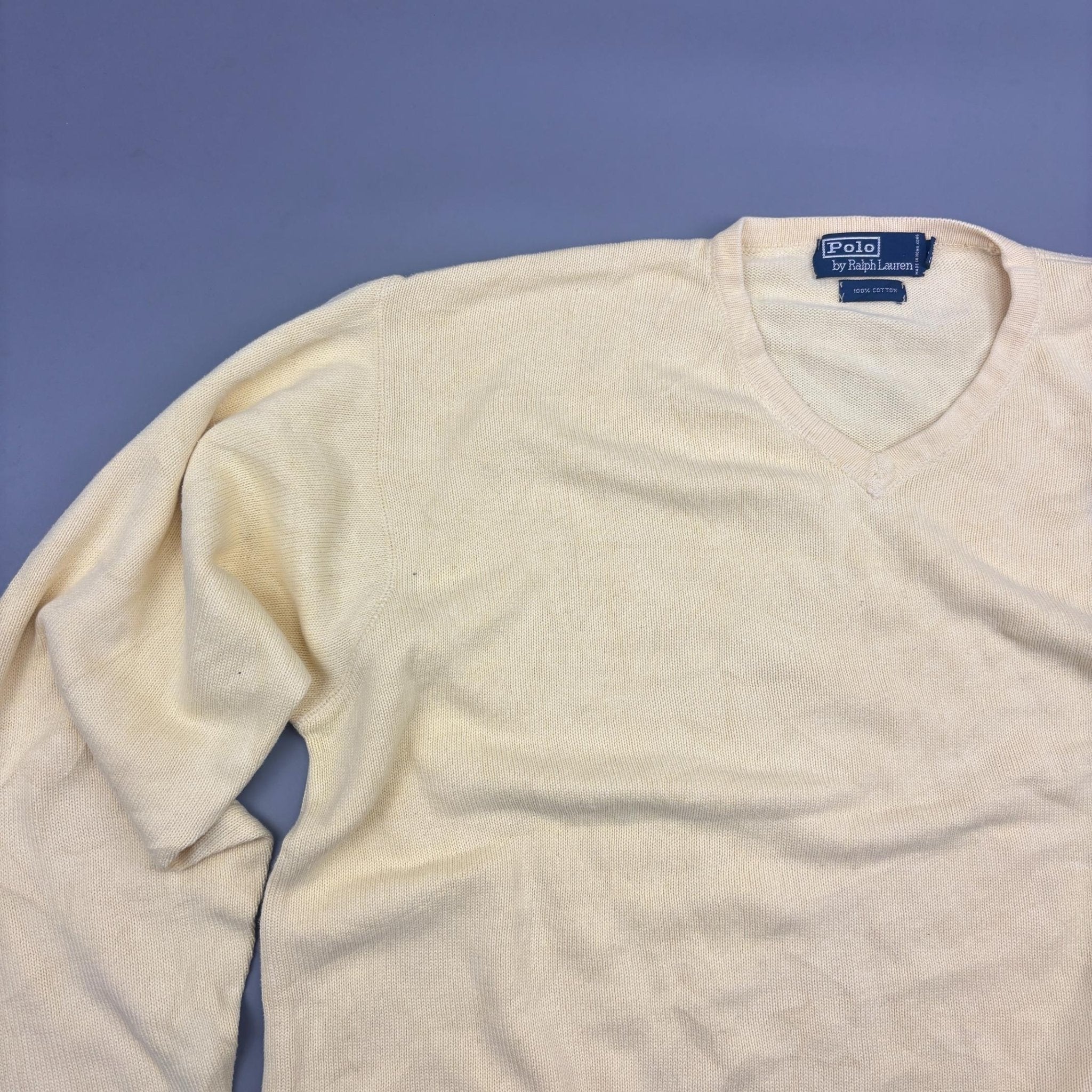 Yellow Ralph Lauren V - neck Sweater - Men XL - Very Good - Revaleur
